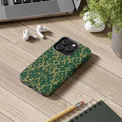 Elegant Damask Green Tough Phone Case