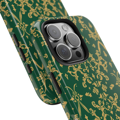 Elegant Damask Green Tough Phone Case