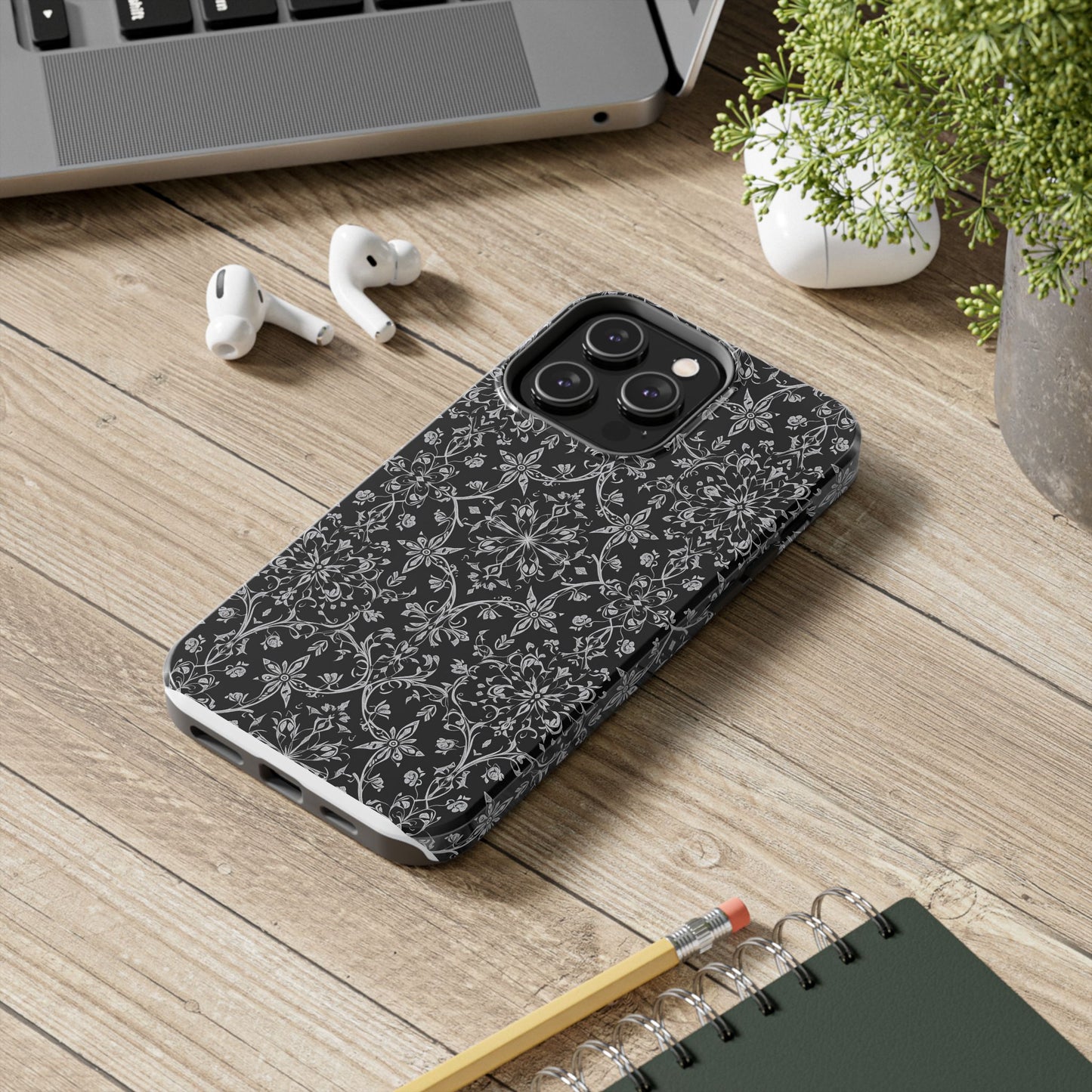 Elegant Floral Tough Phone Case - Durable Protection with Stylish Design