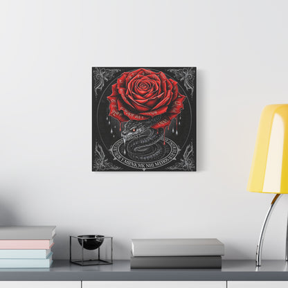 Gothic Rose Snake Canvas Art – Dark Fantasy Wall Decor