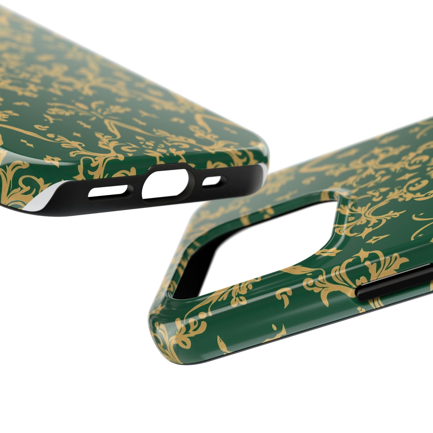 Elegant Damask Green Tough Phone Case