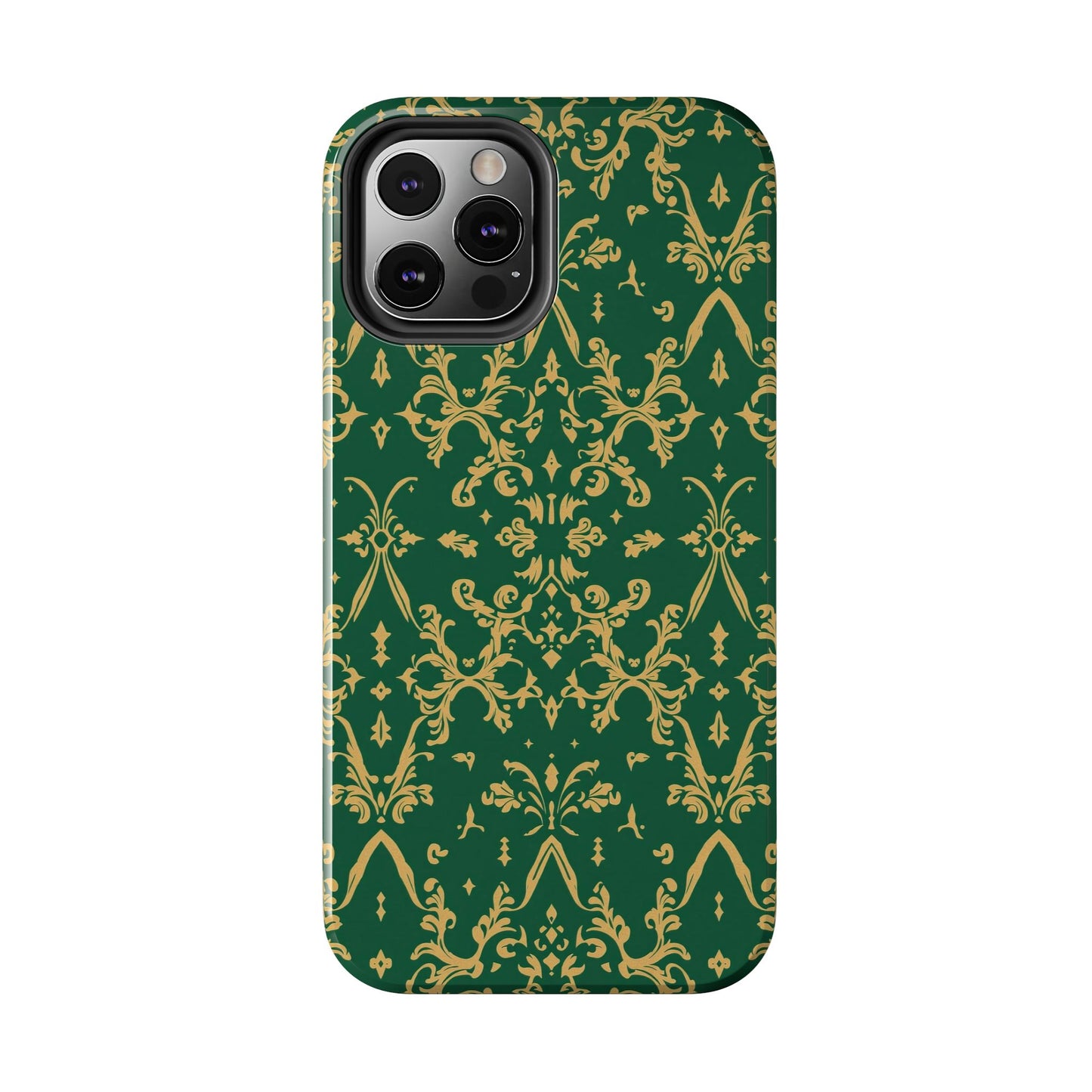 Elegant Damask Green Tough Phone Case