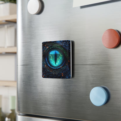 Mystical Dragon Eye Square Porcelain Magnet - Unique Home Décor