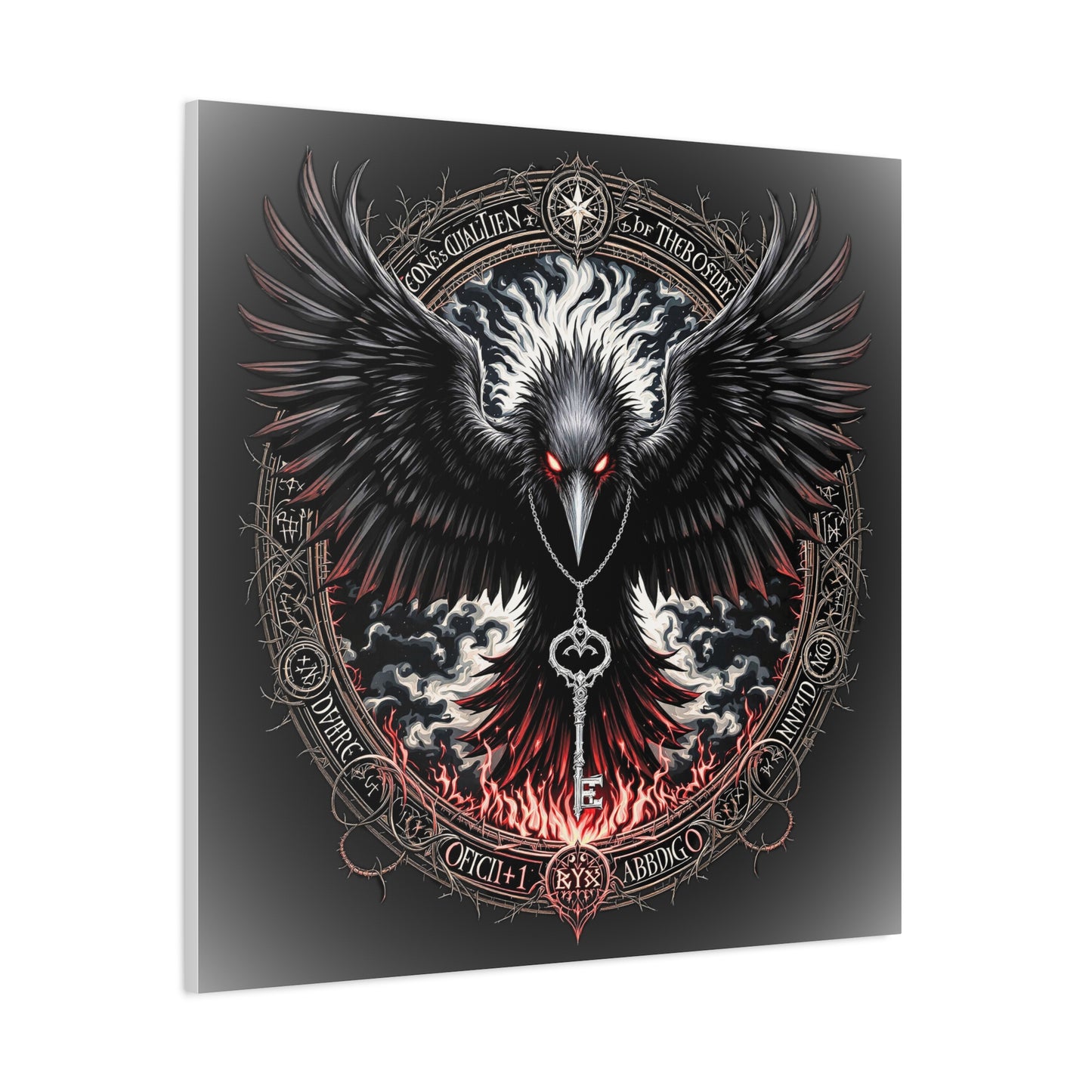 Raven Key Canvas Art - Dark Fantasy Wall Decor