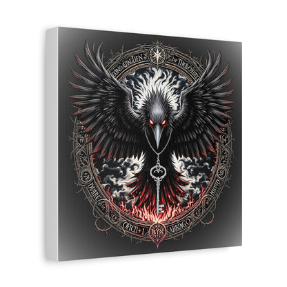 Raven Key Canvas Art - Dark Fantasy Wall Decor