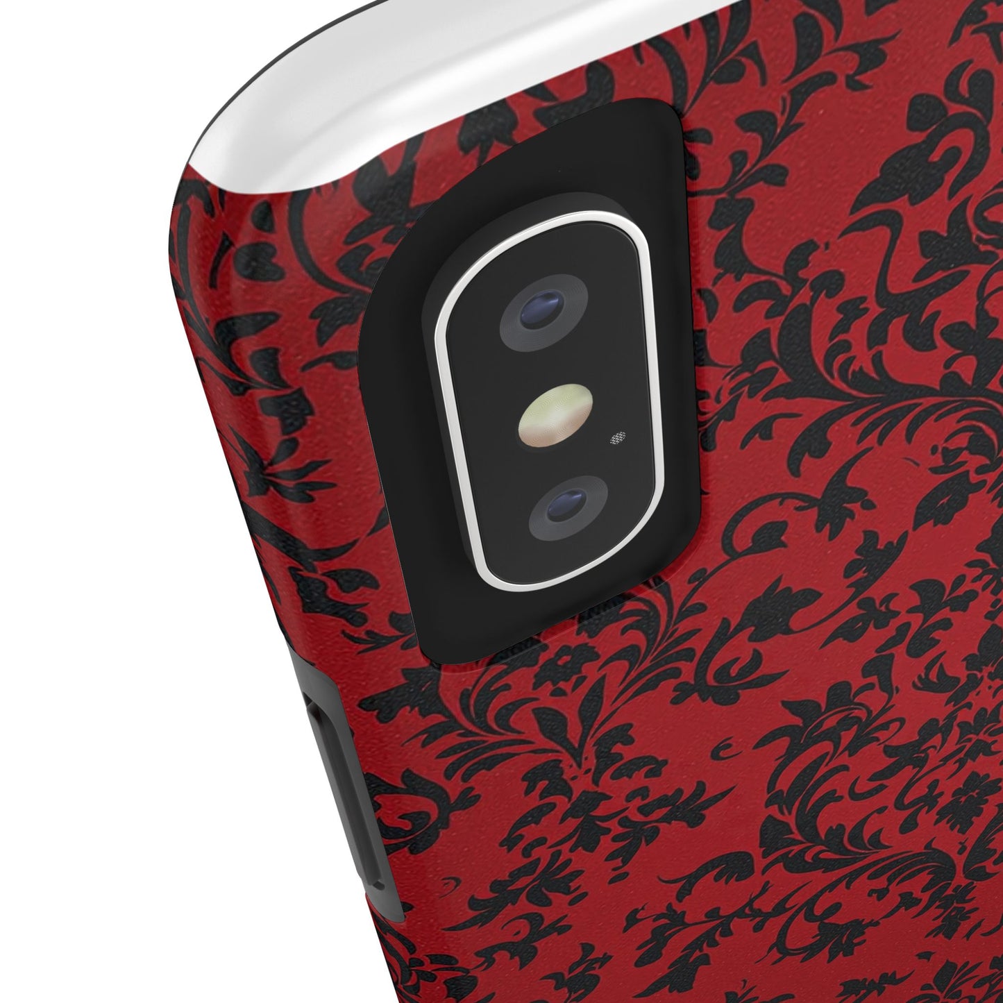 Elegant Red Floral Tough Phone Case - Durable, Stylish Protection for Your Device