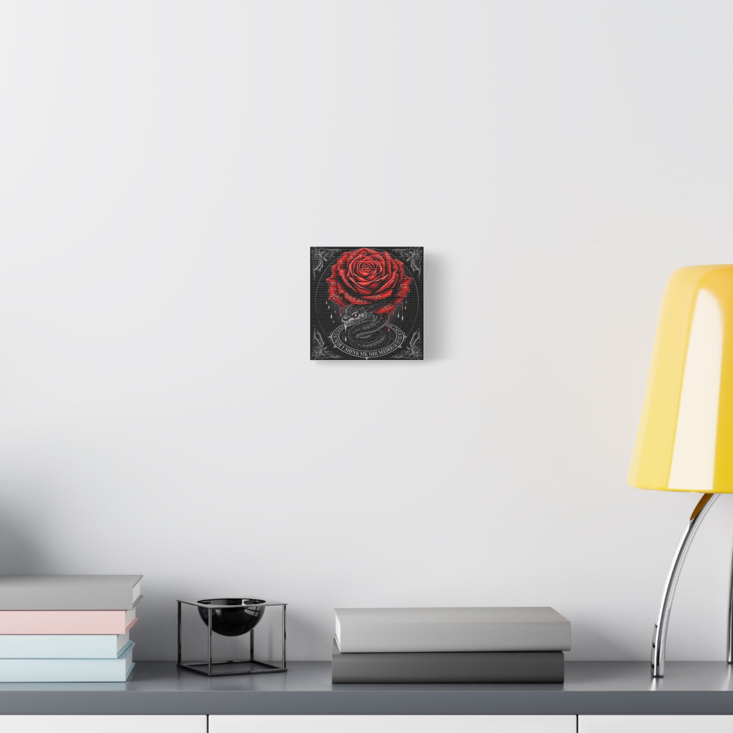 Gothic Rose Snake Canvas Art – Dark Fantasy Wall Decor