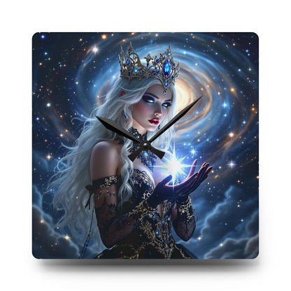 Mystical Goddess Acrylic Wall Clock - Celestial Decor for Home and Office