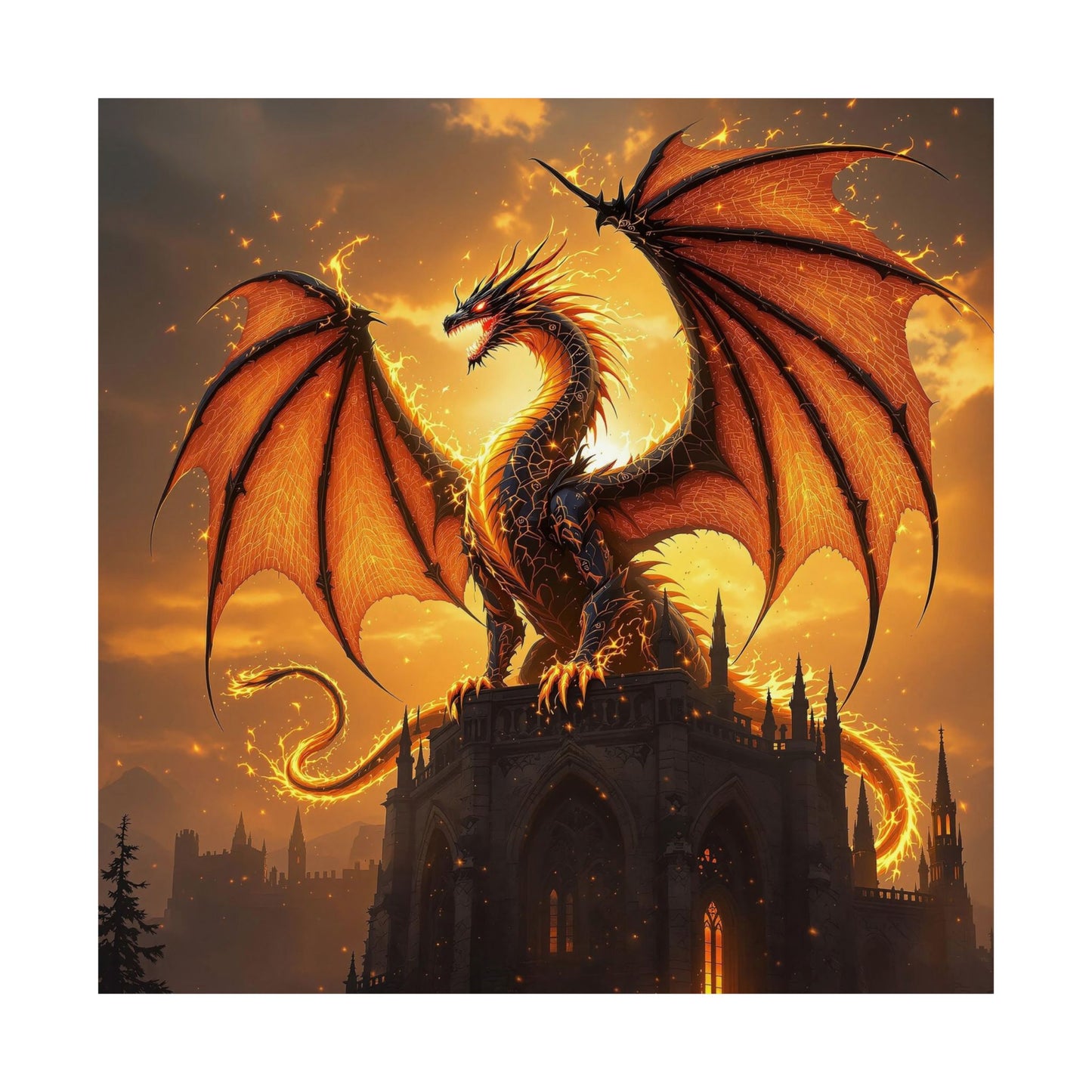 Epic Dragon Vertical Poster - Fantasy Home Decor for Gamers and Dreamers