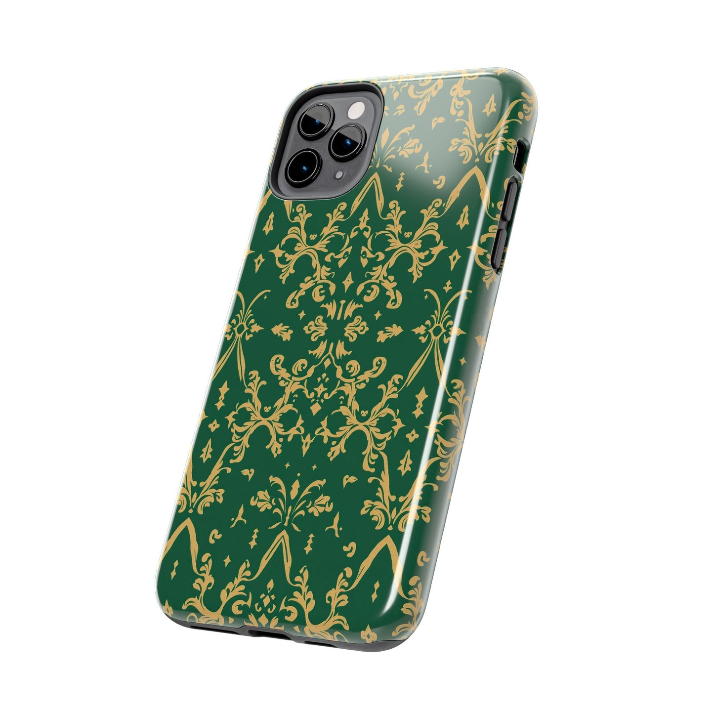 Elegant Damask Green Tough Phone Case