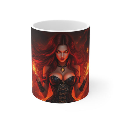 Mystical Fire Mage 11oz Mug - Perfect for Fantasy Lovers & Gift Giving