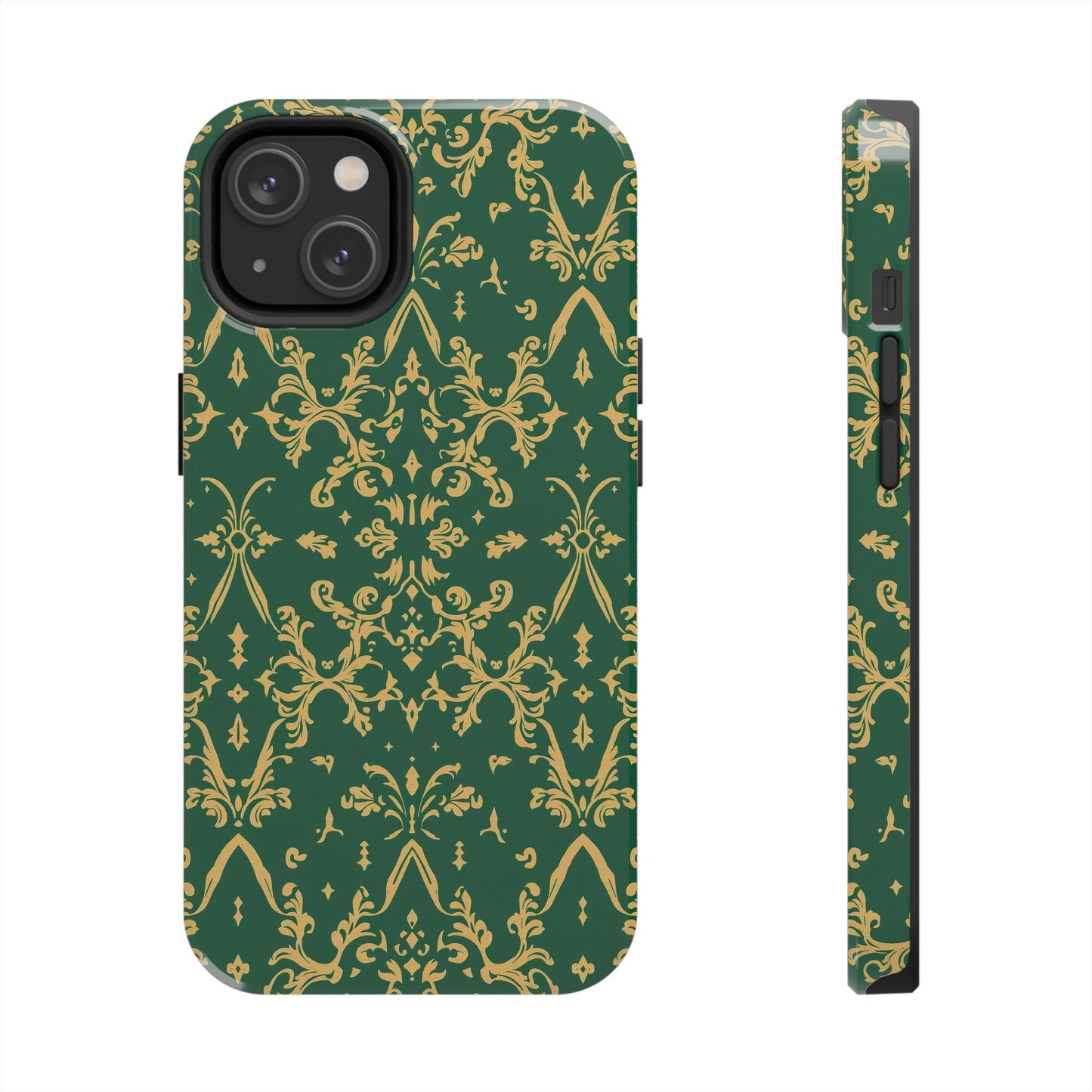 Elegant Damask Green Tough Phone Case