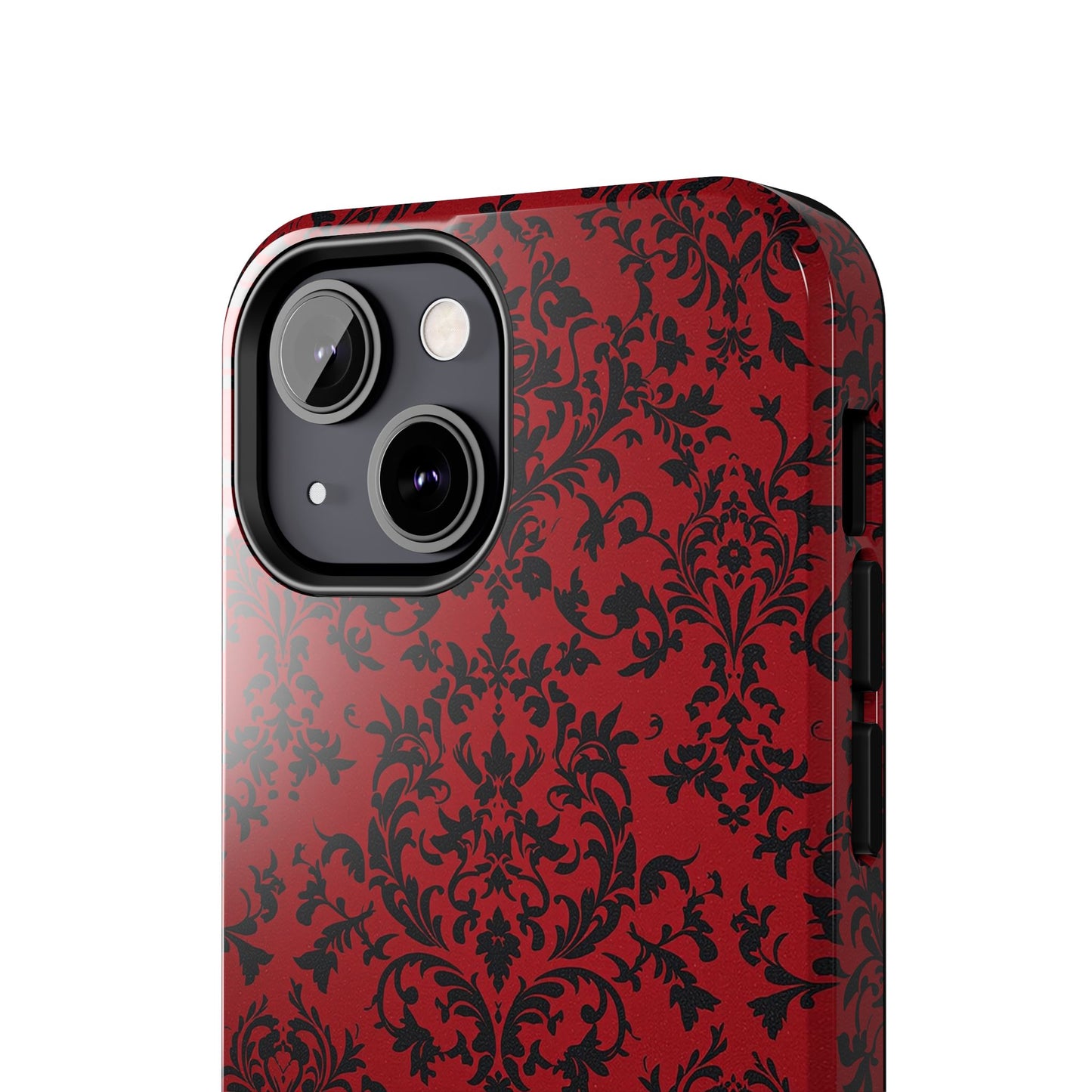 Elegant Red Floral Tough Phone Case - Durable, Stylish Protection for Your Device