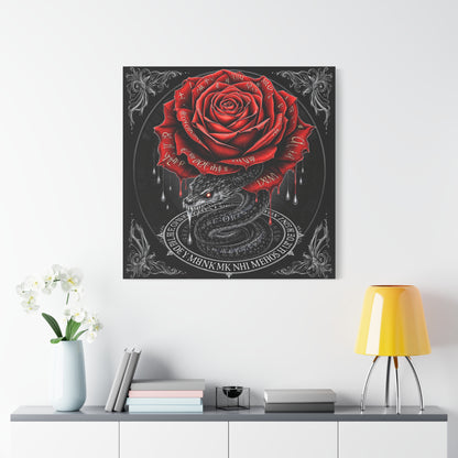 Gothic Rose Snake Canvas Art – Dark Fantasy Wall Decor