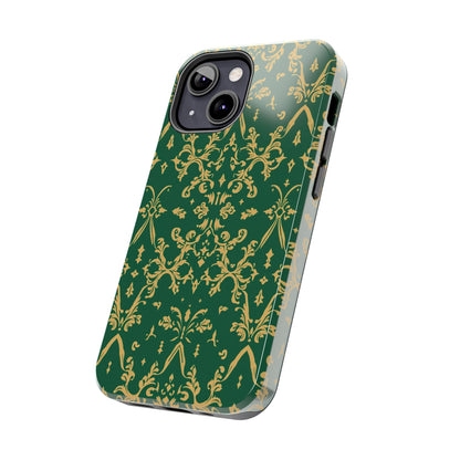 Elegant Damask Green Tough Phone Case