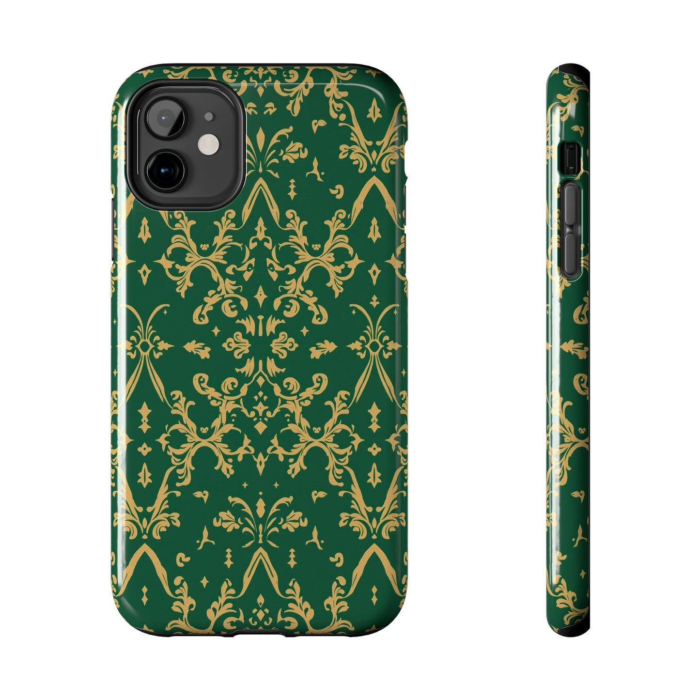 Elegant Damask Green Tough Phone Case