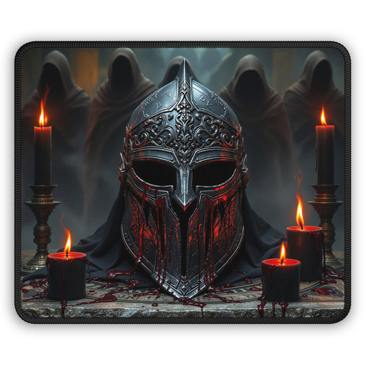 Gaming Mouse Pad - Dark Knight Helm Design with Candles