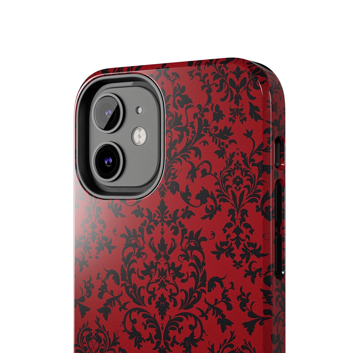 Elegant Red Floral Tough Phone Case - Durable, Stylish Protection for Your Device