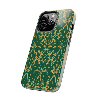 Elegant Damask Green Tough Phone Case