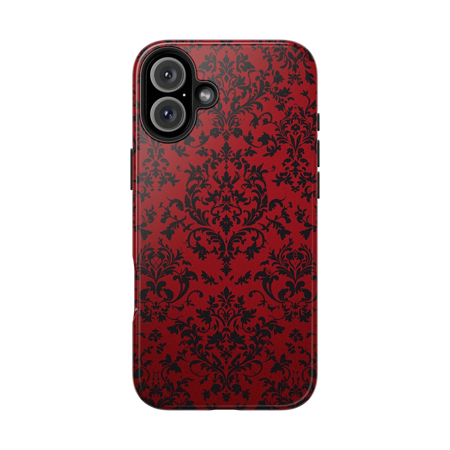 Elegant Red Floral Tough Phone Case - Durable, Stylish Protection for Your Device