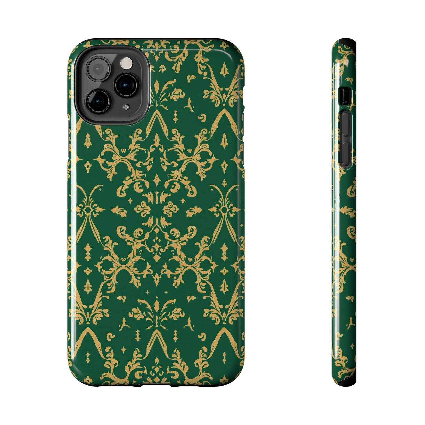 Elegant Damask Green Tough Phone Case