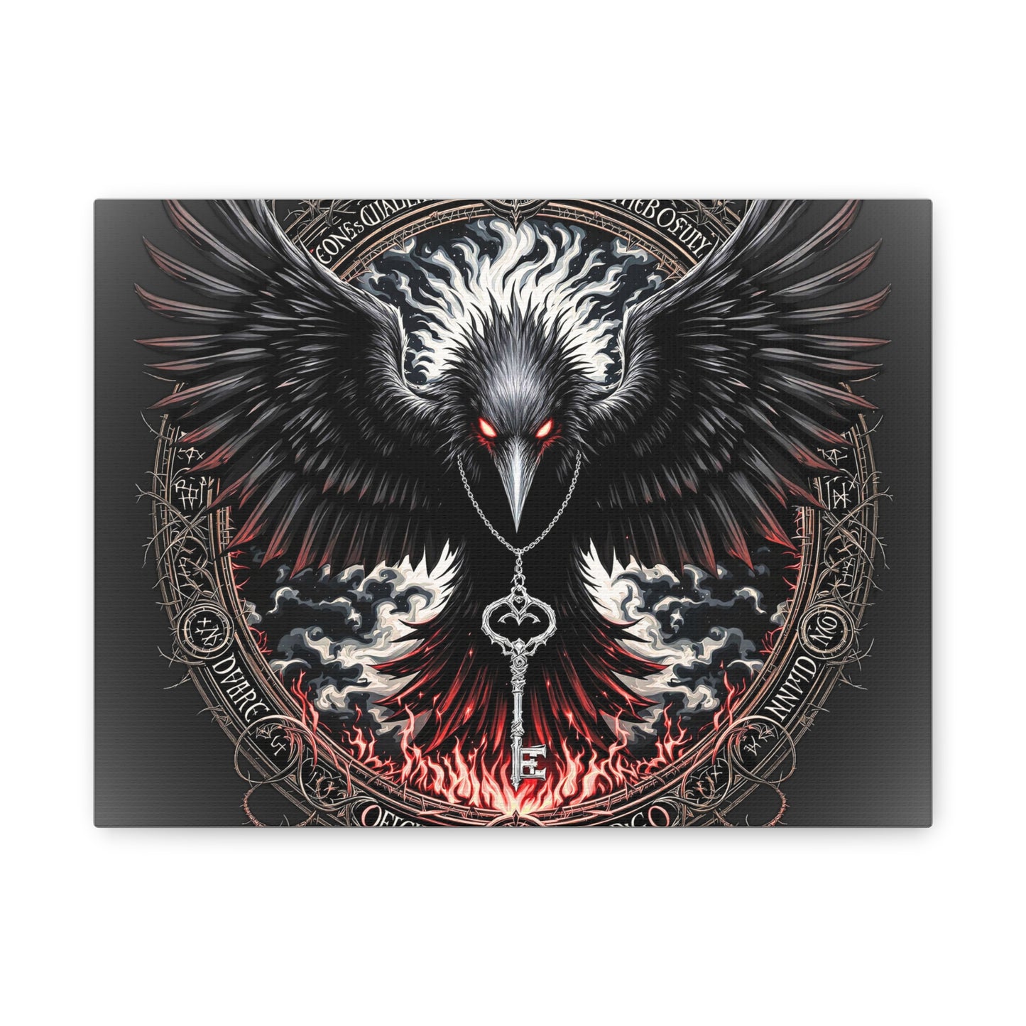 Raven Key Canvas Art - Dark Fantasy Wall Decor