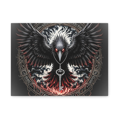 Raven Key Canvas Art - Dark Fantasy Wall Decor