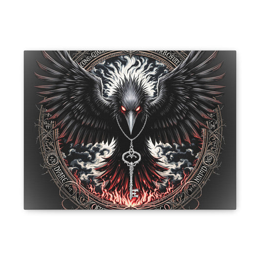 Raven Key Canvas Art - Dark Fantasy Wall Decor