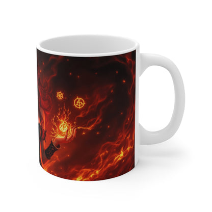 Mystical Fire Mage 11oz Mug - Perfect for Fantasy Lovers & Gift Giving