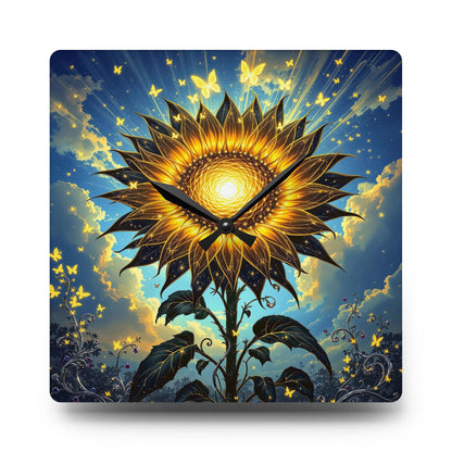 Sunflower Acrylic Wall Clock - Vibrant Home Decor for Nature Lovers