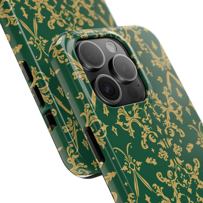 Elegant Damask Green Tough Phone Case