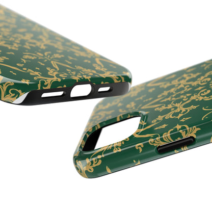 Elegant Damask Green Tough Phone Case