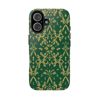 Elegant Damask Green Tough Phone Case