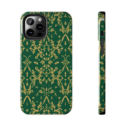 Elegant Damask Green Tough Phone Case