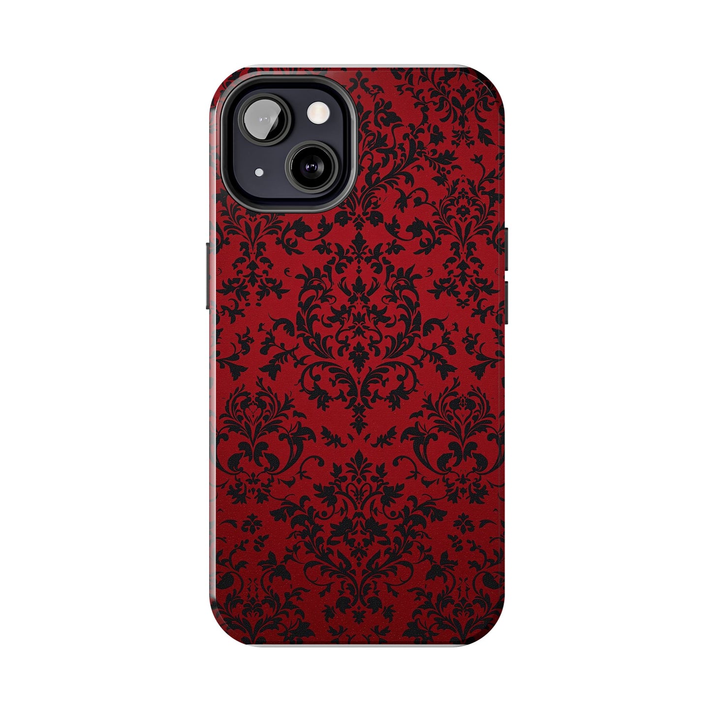 Elegant Red Floral Tough Phone Case - Durable, Stylish Protection for Your Device