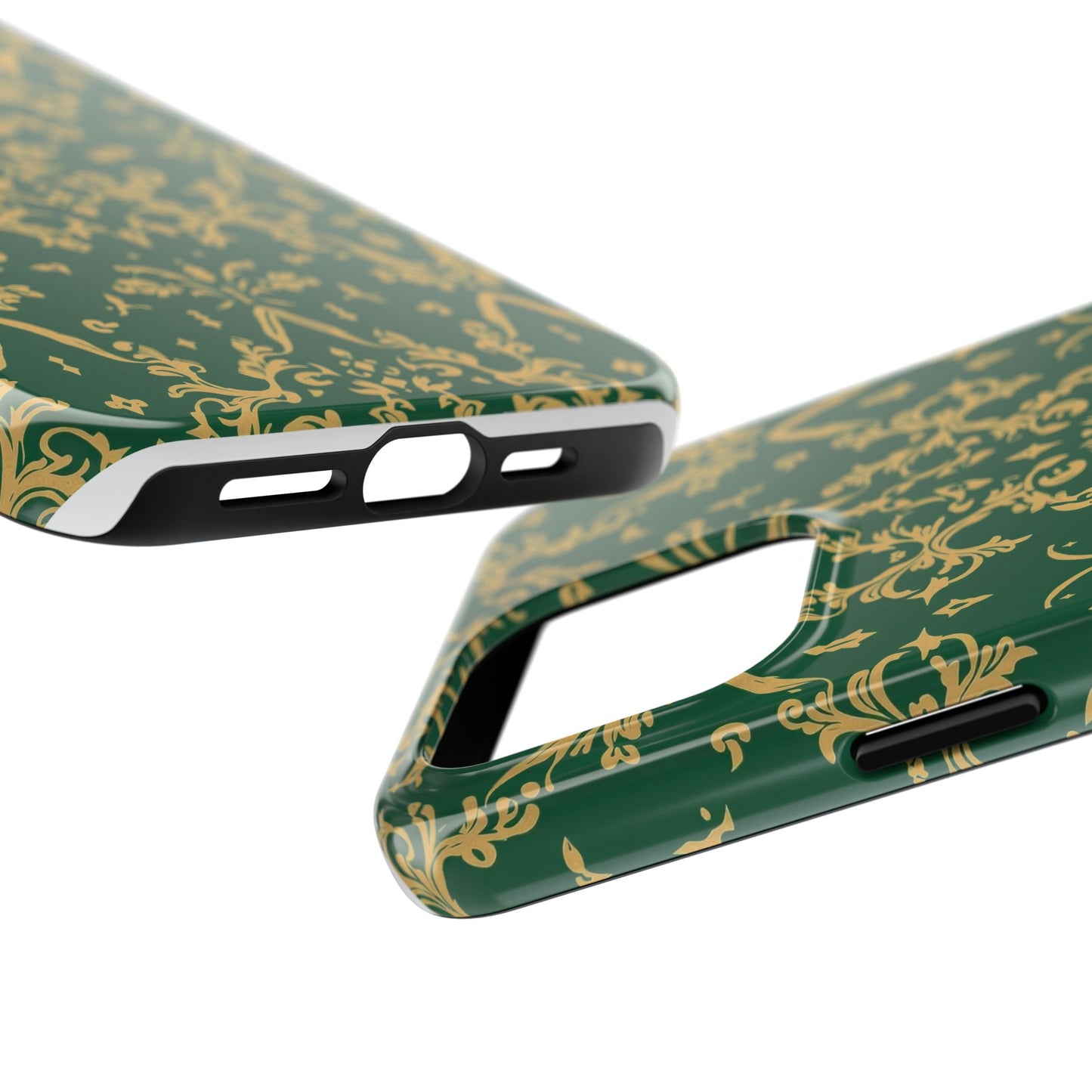 Elegant Damask Green Tough Phone Case