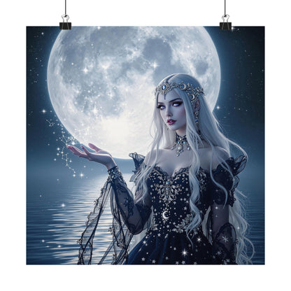 Mystical Moonlight Matte Vertical Posters - Enchanting Wall Art for Dreamers and Celebrations