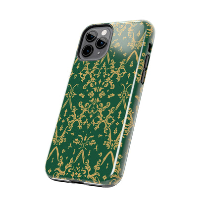 Elegant Damask Green Tough Phone Case