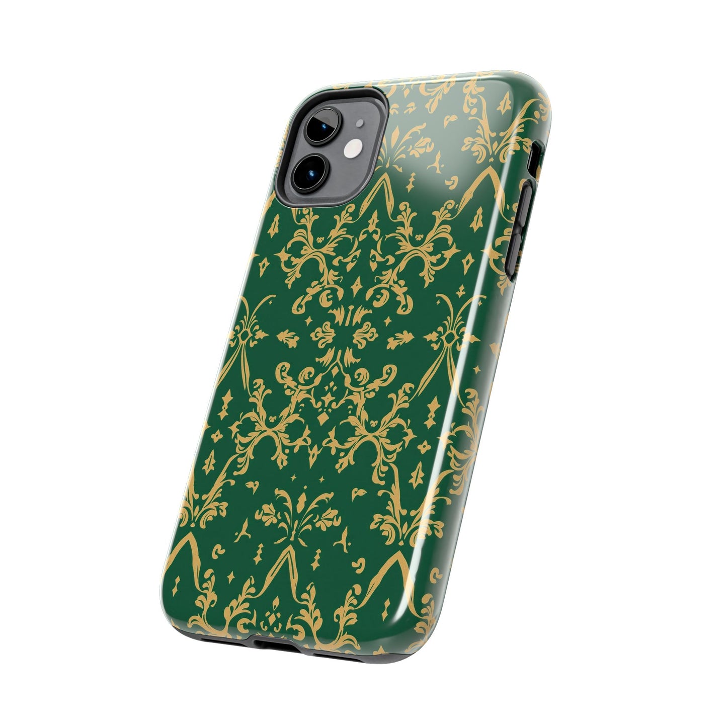 Elegant Damask Green Tough Phone Case