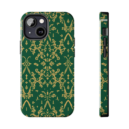 Elegant Damask Green Tough Phone Case