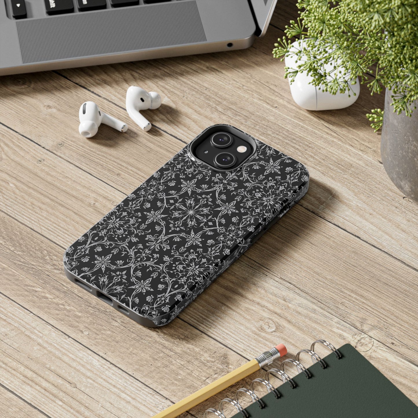 Elegant Floral Tough Phone Case - Durable Protection with Stylish Design