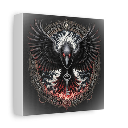 Raven Key Canvas Art - Dark Fantasy Wall Decor