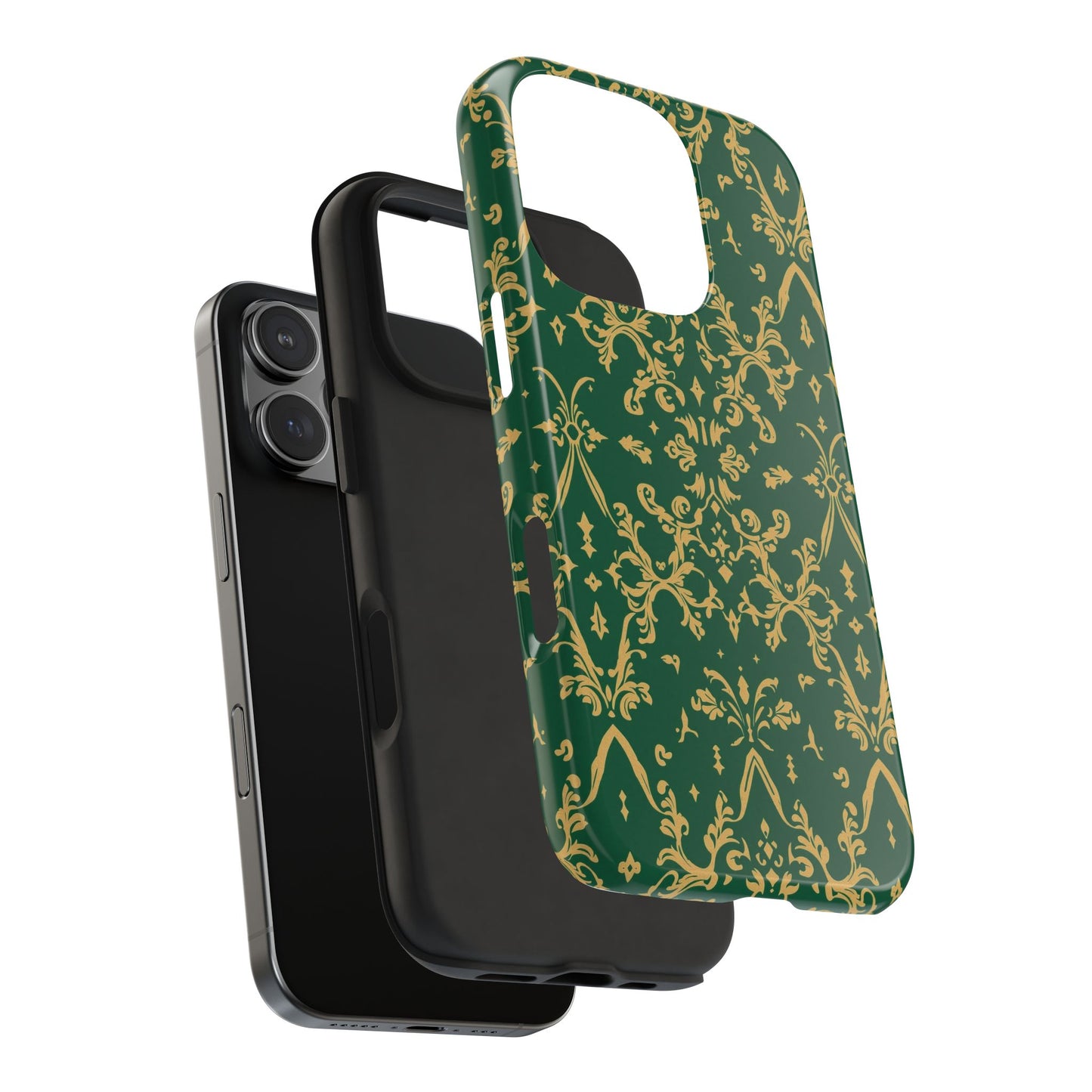 Elegant Damask Green Tough Phone Case