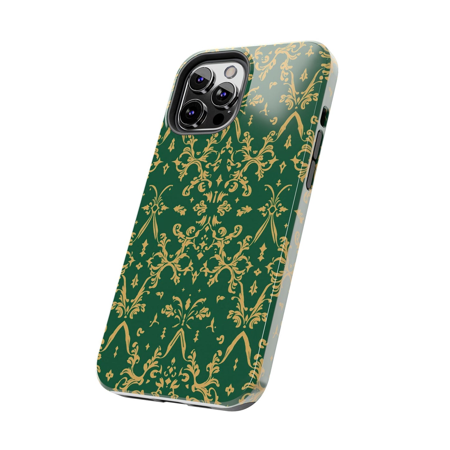 Elegant Damask Green Tough Phone Case